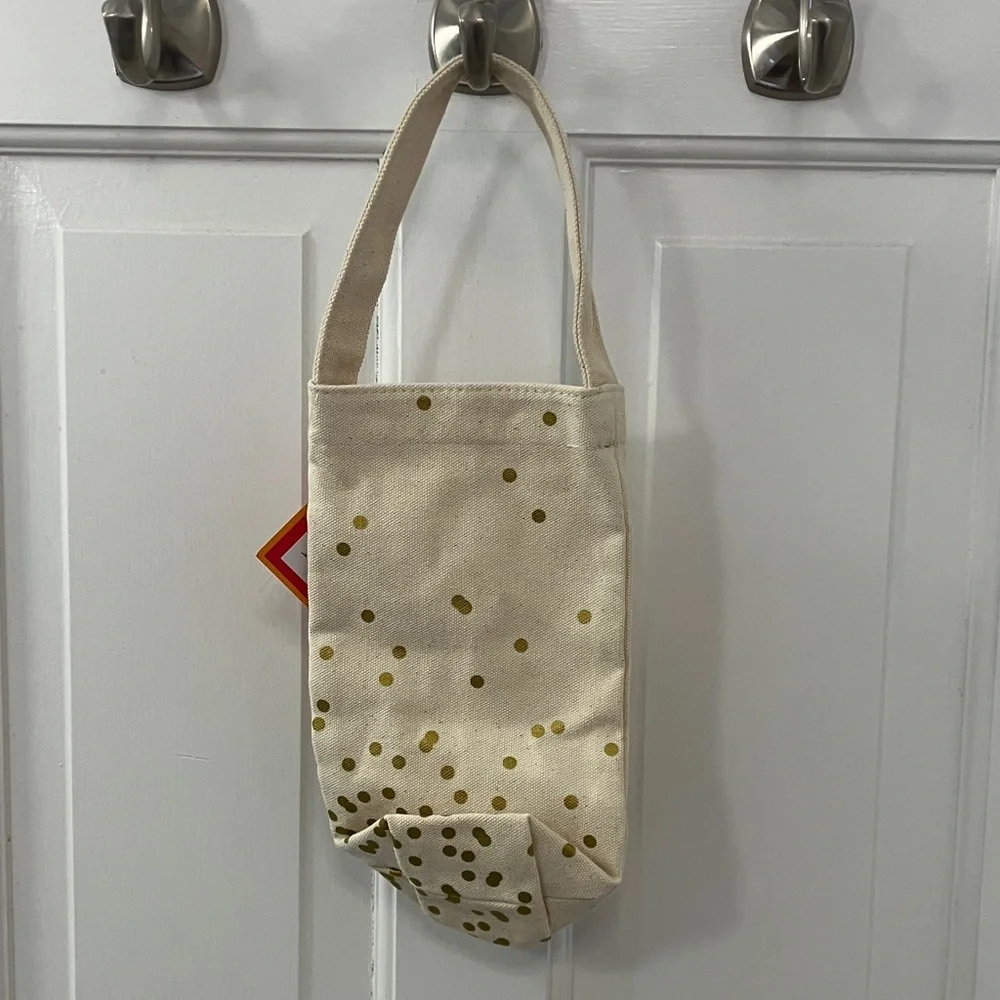 Kate Spade Gold Dot wine tote cream and Gold Canvas NWT handle bag gift bag